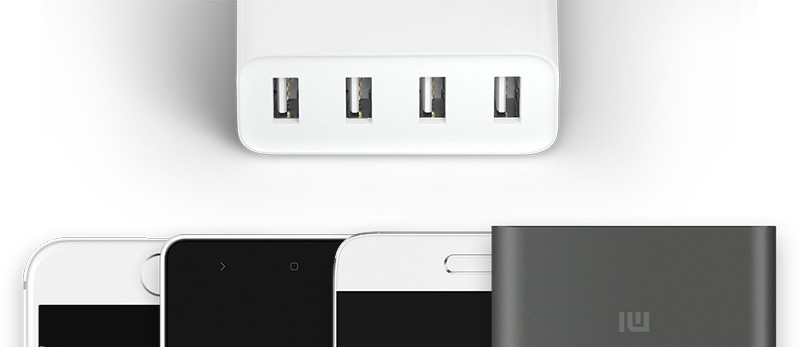4 USB-порта, быстрая зарядка 2А