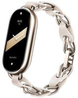 Фитнес-браслет Xiaomi Mi Band 8, ремешок из кожано-металлических звеньев (White/Белый)