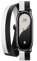 Фитнес-браслет Xiaomi Mi Band 8, двойной кожаный ремешок (Black,White/Черно-белый)