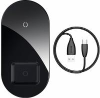 Беспроводное зарядное устройство Qi Baseus Simple 2in1 Wireless Charger (Black/Черный)