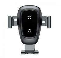 Автомобильный держатель с беспроводной зарядкой Auto Qi Baseus Gravity Mount (Black/Черный)