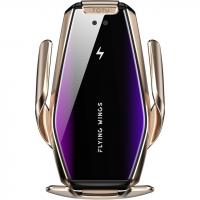 Автомобильный держатель с беспроводной зарядкой Auto Qi Totu Wireless Charger S7/King Series II (Gold/Золотой)