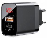 Сетевое зарядное устройство Baseus 1xUSB&1xUSB-C*3000mAh (Black/Черный)