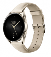 Смарт-часы Xiaomi Watch S2 (42 мм), светло-золотой стальной корпус, бежевый кожаный ремешок