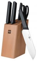 Набор кухонных ножей Xiaomi HuoHou Lite Steel Knife (6шт.) (Black/Черный)