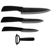 Набор кухонных керамических ножей Xiaomi HuoHou Nano Ceramic Knife (4шт.) (Black/Черный)
