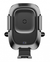 Автомобильный держатель с беспроводной зарядкой Auto Qi Baseus Car Charger Smart (Black/Черный)