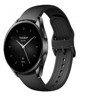 Смарт-часы Xiaomi Watch S2 (42 мм), черный стальной корпус, черный силиконовый ремешок