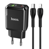 Сетевое зарядное устройство Hoco N5 USB+USB-C*3000mAh (Black/Черный)