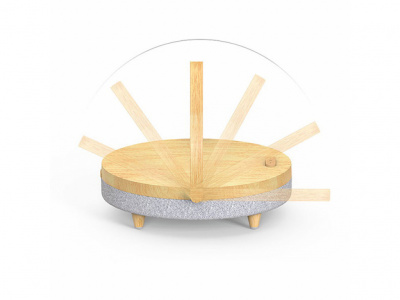 Акустика Xiaomi Ezvalo Wireless Charging Lamp +Qi +Bluetooth Wood Pattern