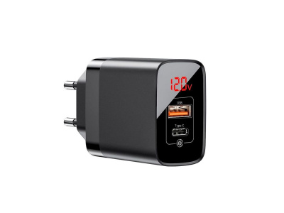 Сетевое зарядное устройство Baseus 1xUSB&1xUSB-C*3000mAh (Black/Черный)