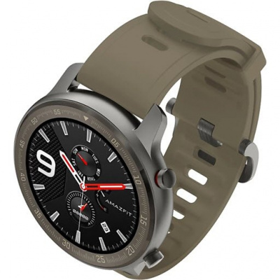 Смарт-часы Xiaomi Amazfit GTR 47mm Titanium +Fluororubber strap (Silver/Brown)