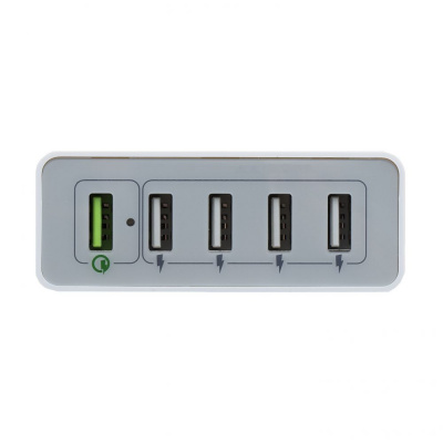 Сетевое зарядное устройство Hoco C18A 4xUSB*2400mAh +1xUSB*3000mAh (White/Белый)