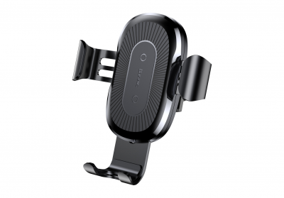 Автомобильный держатель с беспроводной зарядкой Auto Qi Baseus Gravity Mount (Black/Черный)