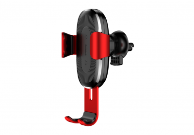 Автомобильный держатель с беспроводной зарядкой Auto Qi Baseus Gravity Mount (Red/Красный)
