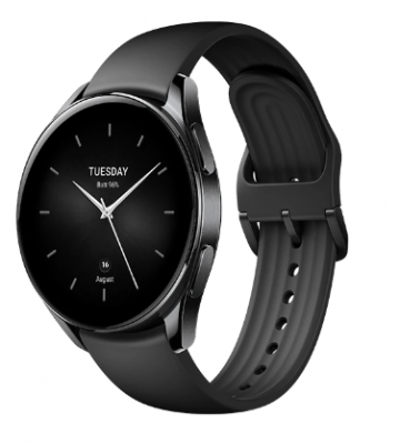 Смарт-часы Xiaomi Watch S2 (42 мм), черный стальной корпус, черный силиконовый ремешок
