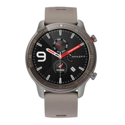 Смарт-часы Xiaomi Amazfit GTR 47mm Titanium +Fluororubber strap (Silver/Brown)