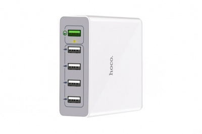 Сетевое зарядное устройство Hoco C18A 4xUSB*2400mAh +1xUSB*3000mAh (White/Белый)