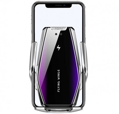 Автомобильный держатель с беспроводной зарядкой Auto Qi Totu Wireless Charger S7/King Series II (Silver/Серебро)
