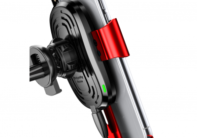 Автомобильный держатель с беспроводной зарядкой Auto Qi Baseus Gravity Mount (Red/Красный)