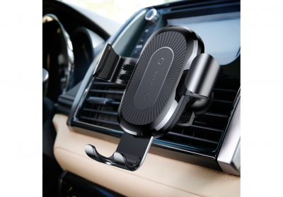 Автомобильный держатель с беспроводной зарядкой Auto Qi Baseus Gravity Mount (Silver/Серебро)