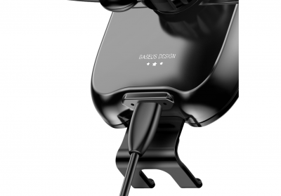 Автомобильный держатель с беспроводной зарядкой Auto Qi Baseus Car Charger Smart (Black/Черный)