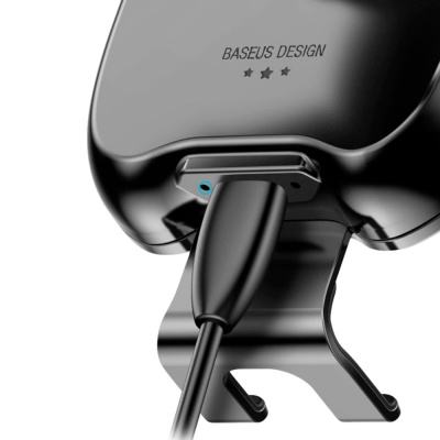 Автомобильный держатель с беспроводной зарядкой Auto Qi Baseus Smart Vehicle Bracket (Black/Черный)