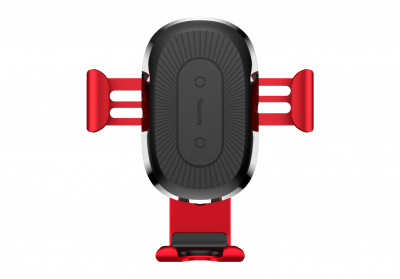 Автомобильный держатель с беспроводной зарядкой Auto Qi Baseus Gravity Mount (Red/Красный)