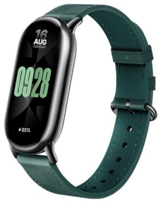 Фитнес-браслет Xiaomi Mi Band 8, кожаный ремешок (Green/Зеленый)