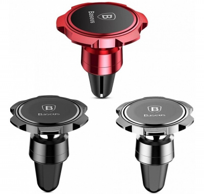 Держатель смартфона Baseus Gyro Magnet Car (Red/Красный)