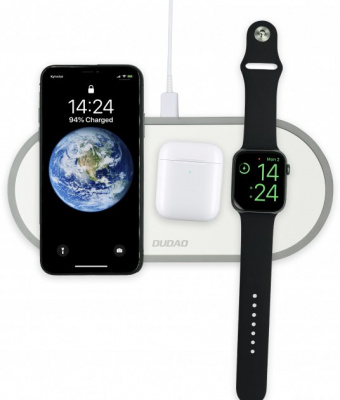 Беспроводное зарядное устройство Qi Dudao A11 3in1 10W (White/Белый)