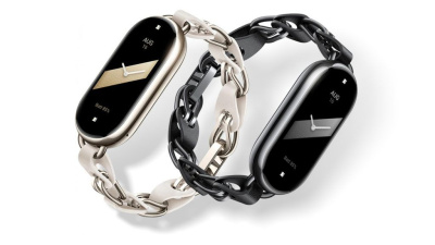Фитнес-браслет Xiaomi Mi Band 8, ремешок из кожано-металлических звеньев (Black/Черный)
