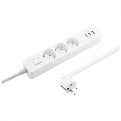 Сетевой фильтр Xiaomi Mi Power Strip 3 розетки + 3 USB 3680w (White/Белый)