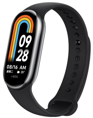 Фитнес-браслет Xiaomi Mi Band 8, силиконовый ремешок (Black/Черный)