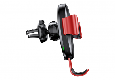 Автомобильный держатель с беспроводной зарядкой Auto Qi Baseus Gravity Mount (Red/Красный)