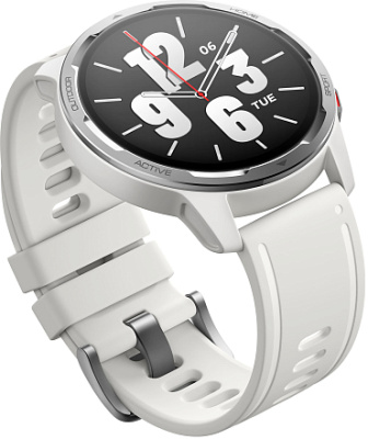 Смарт-часы Xiaomi Mi Watch S1-Active (1,43"), серебристый корпус, белый ремешок (Moon White)