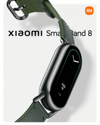 Фитнес-браслет Xiaomi Mi Band 8, кожано-нейлоновый ремешок (Green/Зеленый)