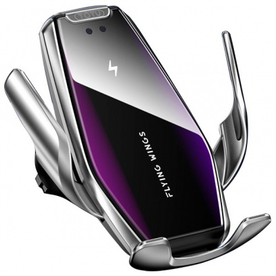 Автомобильный держатель с беспроводной зарядкой Auto Qi Totu Wireless Charger S7/King Series II (Silver/Серебро)