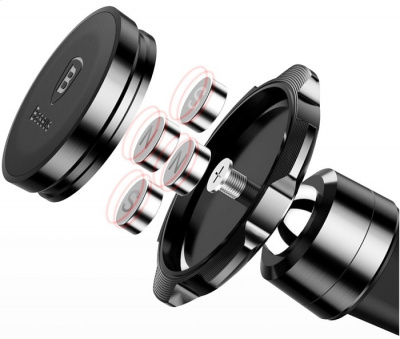 Держатель смартфона Baseus Gyro Magnet Car (Red/Красный)