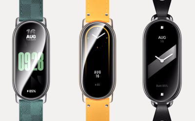 Фитнес-браслет Xiaomi Mi Band 8, кожано-нейлоновый ремешок (Yellow/Желтый)