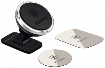 Держатель смартфона Baseus 360 Rotation Magnet Attraction car (Black/Черный)