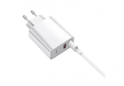 Сетевое зарядное устройство Baseus 1xUSB&1xUSB-C*5000mAh 30W (White/Белый)
