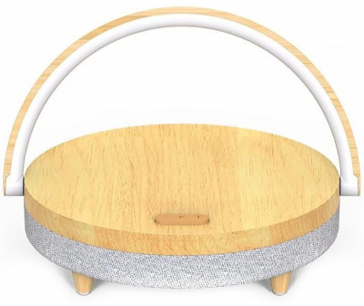 Акустика Xiaomi Ezvalo Wireless Charging Lamp +Qi +Bluetooth Wood Pattern