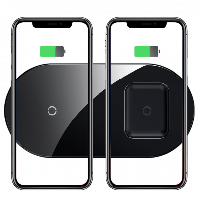 Беспроводное зарядное устройство Qi Baseus Simple 2in1 Wireless Charger (Black/Черный)