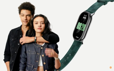 Фитнес-браслет Xiaomi Mi Band 8, кожаный ремешок (Green/Зеленый)