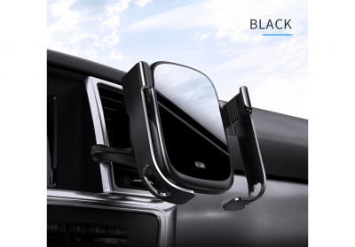 Автомобильный держатель с беспроводной зарядкой Auto Qi Baseus Car Charger Rock-Solid (Black/Черный)