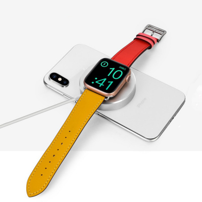 Беспроводное зарядное устройство Qi COTEetCI Mini 2in1 Charger (Silver/Серебристый)