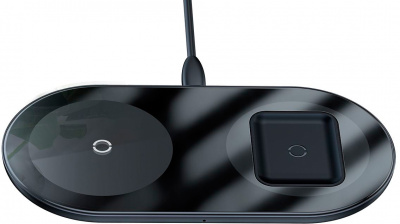 Беспроводное зарядное устройство Qi Baseus Simple 2in1 Wireless Charger (Black/Черный)